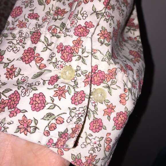 Retro Red Flowered Blouse XL - Picture 6 of 10